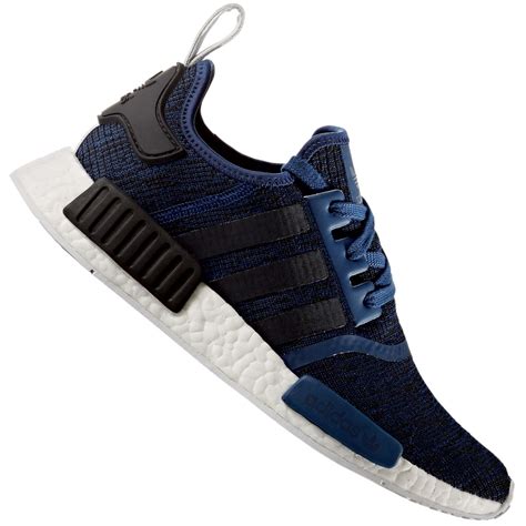 adidas nmd r1 schwarz blau|Adidas originals NMD r1 black.